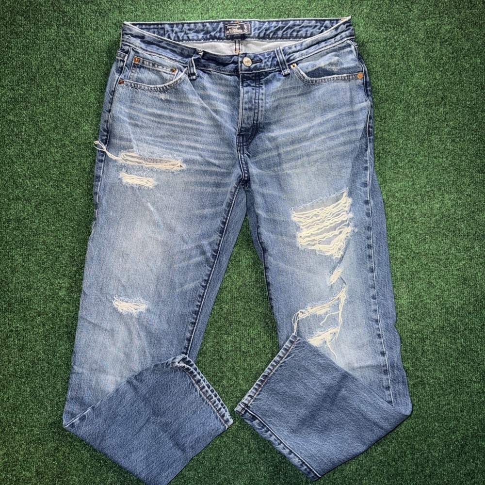 Abercrombie & Fit Jeans Women's Size 6 27L Slim BF Distressed Light Blue Jeans